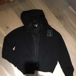 Roots black sweater/jacket size XL